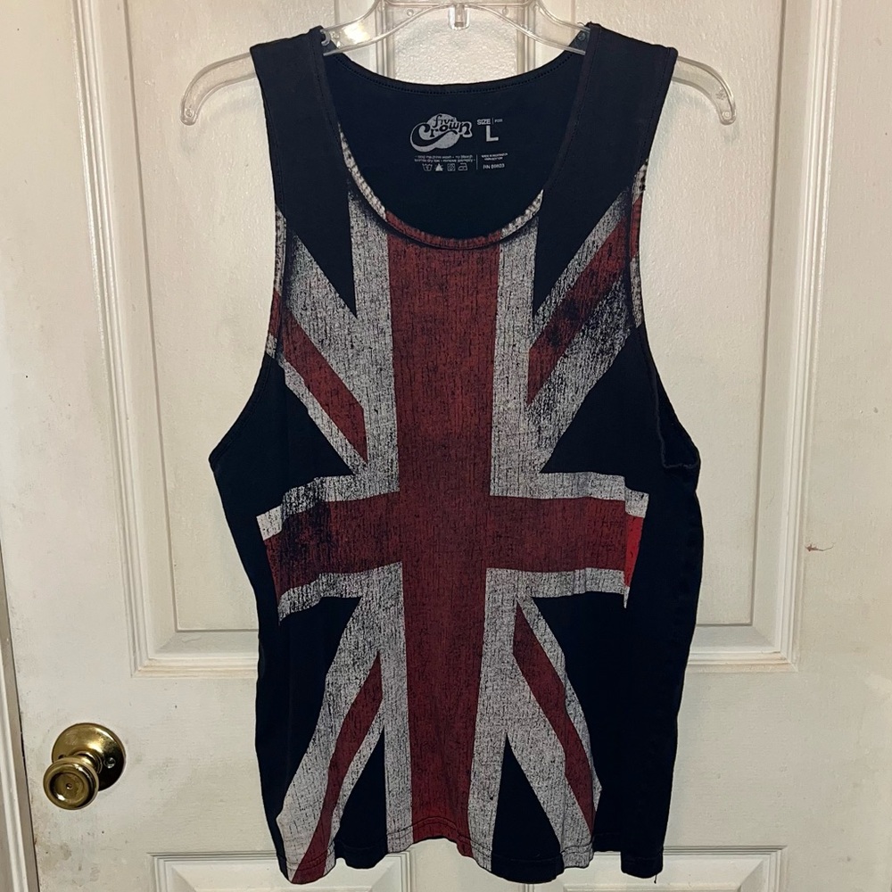 FIVE CROWN Men’s British Flag Tank Top. Sz L.